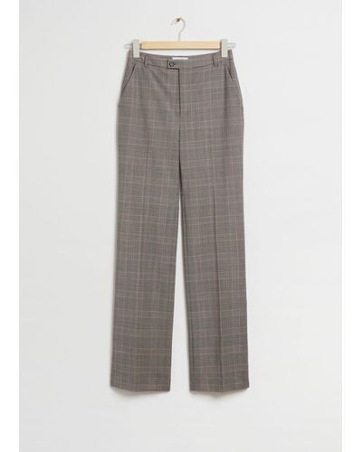 & Other Stories Slim Flared Tailored Pants - Gray