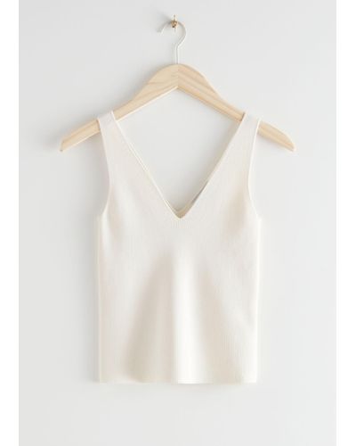 & Other Stories Rib Knit Tank Top - White