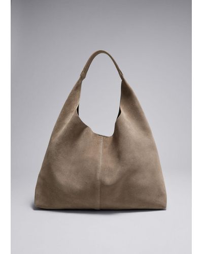 & Other Stories Classic Suede Tote - Gray