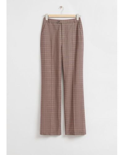 & Other Stories Slim Flared Tailored Pants - Brown