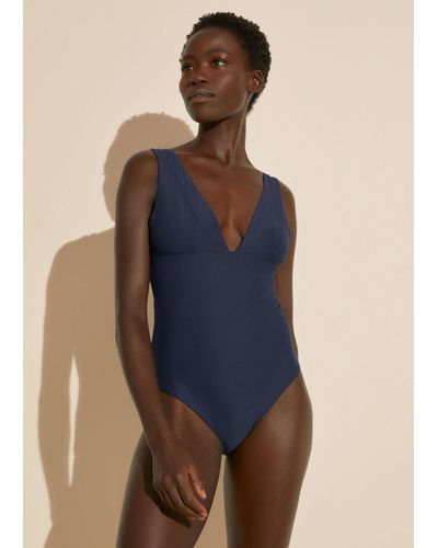 Louis Vuitton Lace Front One-Piece Swimsuit Oxford Blue. Size 34