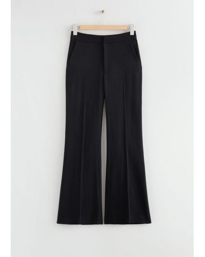 & Other Stories Tailored Flared Pants - Black