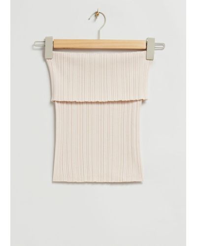 & Other Stories Off-the-shoulder Knitted Tube Top - Brown