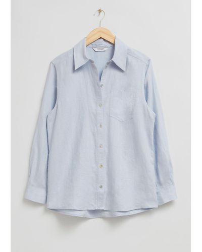 & Other Stories Oversized Patch Pocket Shirt - White