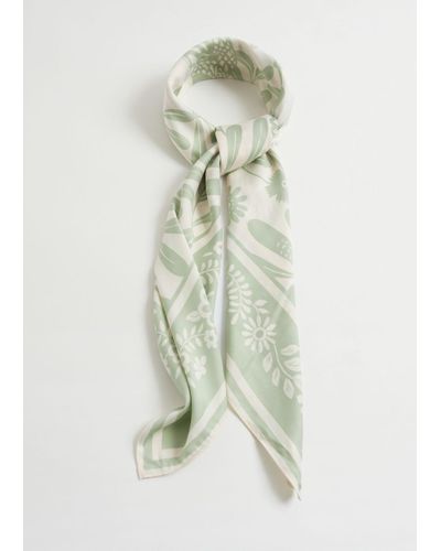 & Other Stories Birdie Square Scarf - White