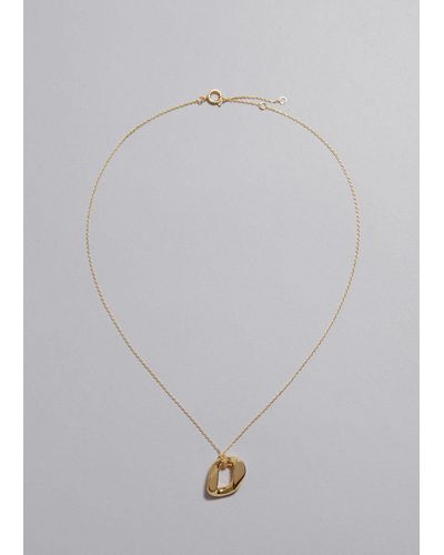 & Other Stories Link Pendant Necklace - White