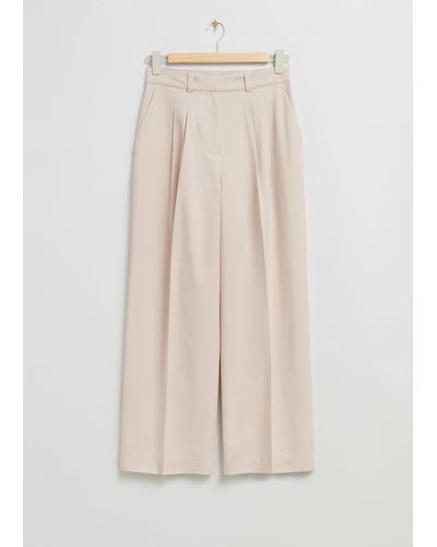 & Other Stories Tailored High-waist Trousers - Natural
