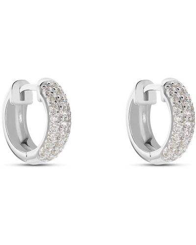 Stroili Orecchini A Cerchio Silver Shine Argento Rodiato Cubic Zirconia - Metallizzato