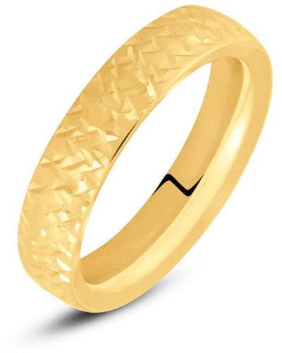 Stroili Fede Comoda Leggera Squadrata Diamantata 4 mm Oro Giallo - Metallizzato