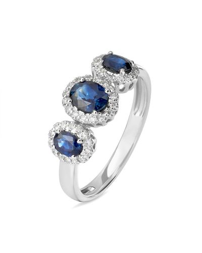 Stroili Anello Trilogy Charlotte Oro Bianco Zaffiro Diamante Diamante - Blu