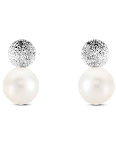 Stroili Orecchini Lobo Silver Pearls Argento Rodiato Perla sintentica - Bianco
