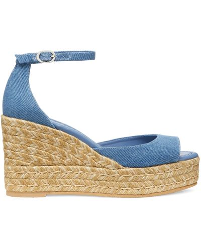 Stuart Weitzman , NUDISTIA ESPADRILLE WEDGE, CHAUSSURES COMPENSÉES, - Bleu