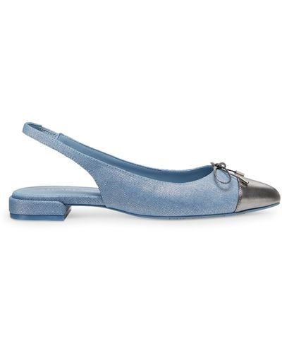 Stuart Weitzman , SLEEK BOW SLINGBACK FLAT, MOCASSINI E SCARPE BASSE, - Blu