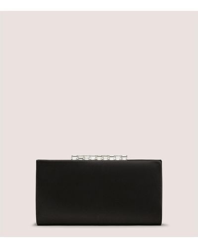 Stuart Weitzman Vip Crystal Clutch Handbags - Black