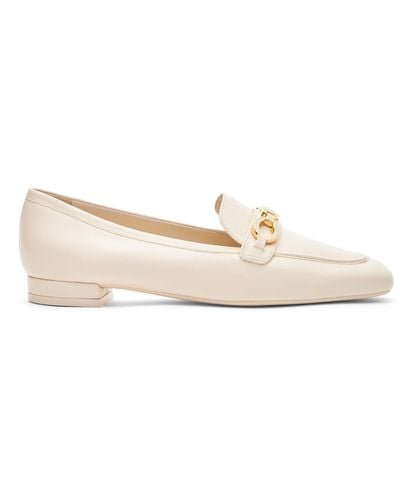 Stuart Weitzman , Sw Signature Square Loafer, Flats And Loafers, - Natural