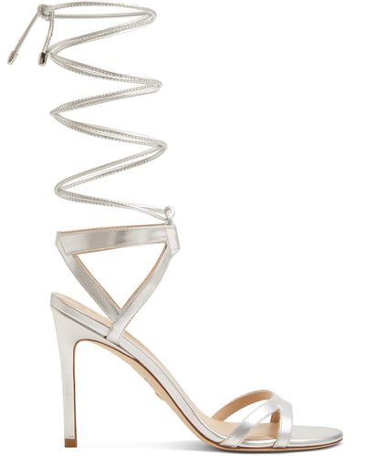 Stuart Weitzman , SOIREE 100 LACE-UP SANDAL, Last chance, - Mettallic