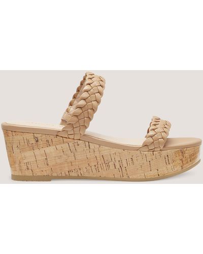 Stuart Weitzman Aleena Woven Summer Slide Wedge The Sw Outlet - Natural