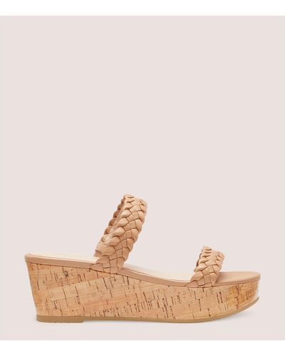 Stuart Weitzman Aleena Woven Summer Slide Wedge The Sw Outlet - Natural