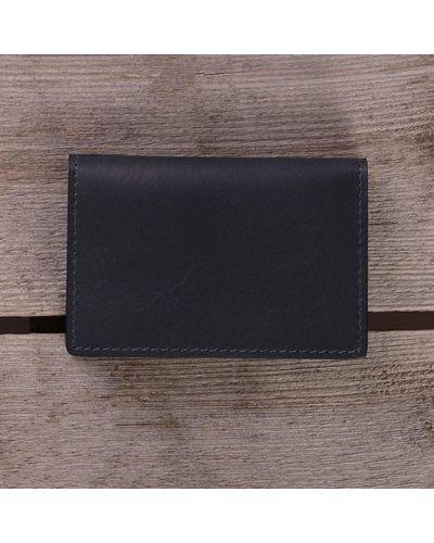 None Of The Above Leather Card Wallet - Blue