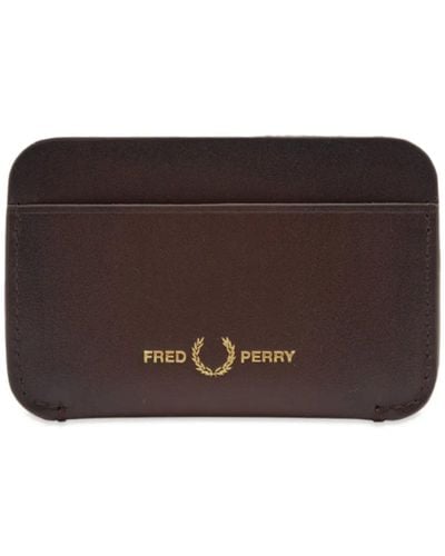 Fred Perry Burnished Leather Cardholder - Brown