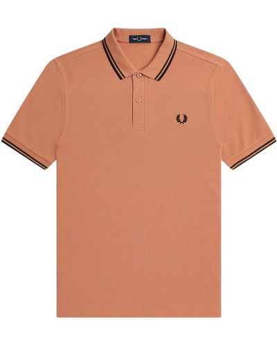 Fred Perry M3600 Twin Tipped Polo Shirt - Brown