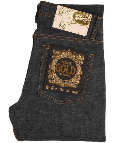 Naked & Famous Weird Guy Real Gold Selvedge - Metallic