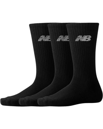 New Balance 3 Pack Everyday Crew Socks - Black