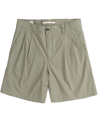 Norse Projects Benn Relaxed Typewriter Pleated Shorts - Grey