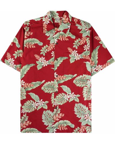Go Barefoot Convertible-collar Printed Cotton Shirt - Red