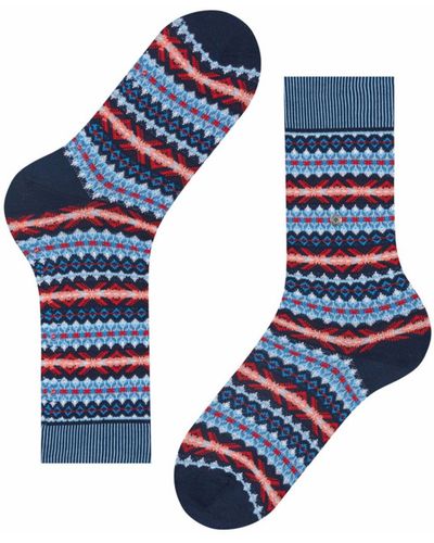 Burlington Burlington Square Stripe Men Socks - Blue