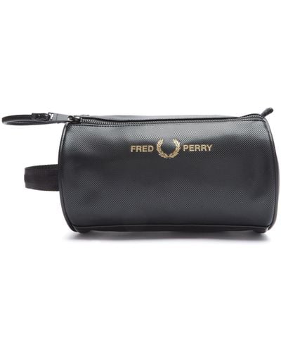 Fred Perry Pique Textured Wash Bag - Black