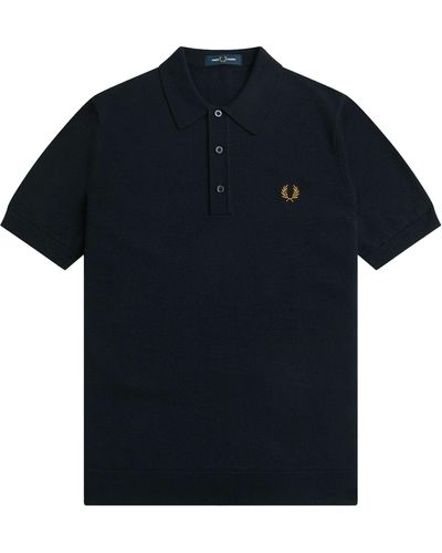 Fred Perry K7623 Classic Knitted Shirt - Blue
