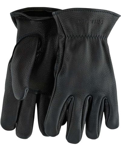 Red Wing Buckskin Leather Lined Gloves - Black