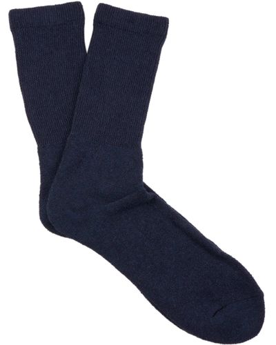 Anonymous Ism Organic Cotton Pile Middle Crew Socks - Blue