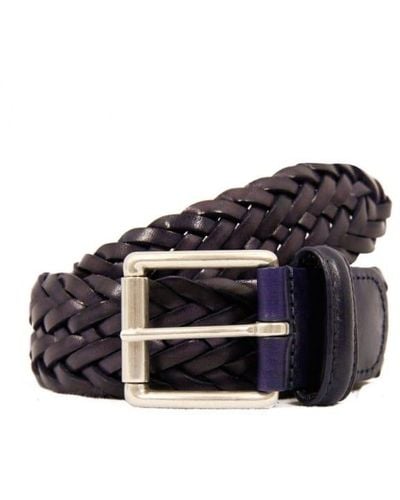 Anderson's Woven Leather Belt - Purple