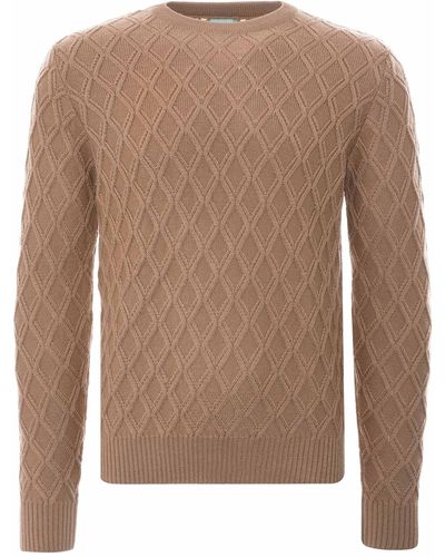 None Of The Above Nota Diamond Textured Jumper - Brown