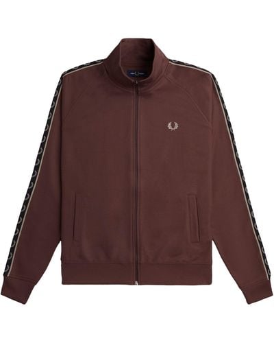 Fred Perry Contrast Tape Track Jacket - Purple