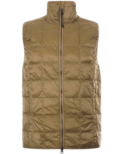 Taion High Neck Zip Inner Down Vest - Natural