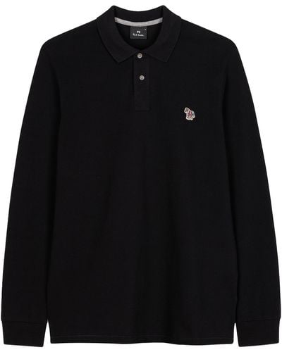 Paul Smith Long-sleeve Zebra Logo Polo Shirt - Black