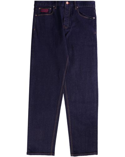 C17 Jeans Preshrunk Regular Tapered Fit Red Selvedge Jeans - Blue