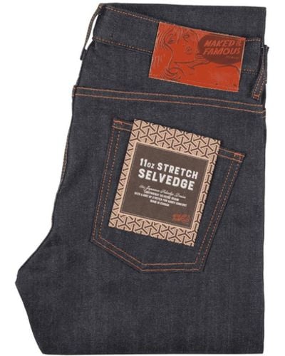 Naked & Famous Naked And Famous 11oz Weird Guy Stretch Selvedg - Blue