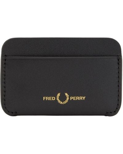 Fred Perry Burnished Leather Cardholder - Black