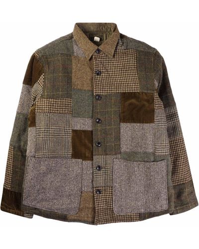 RRL Patchwork Buttoned Jacket - Brown