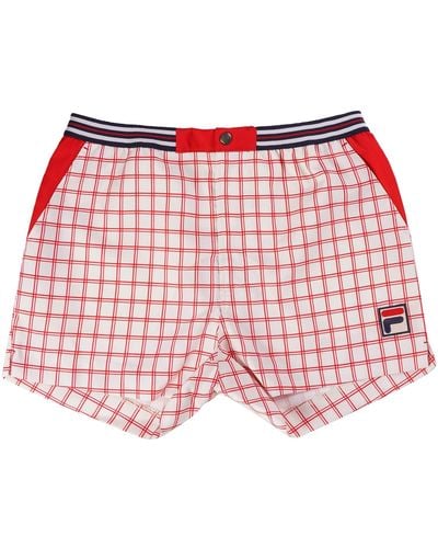 Fila Brookes Check Shorts - Red