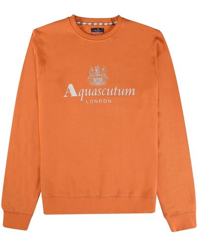 Aquascutum Large Logo Sweatshirt - Orange