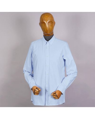 None Of The Above Nota Long Sleeve Button Down Shirt - Blue