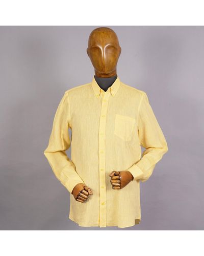 None Of The Above Linen Shirt - Yellow