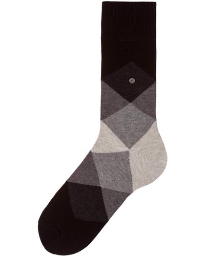 Burlington Burlington Black & Grey Clyde Pattern Socks 20942