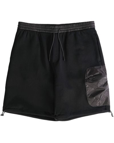 Emporio Armani Travel Essentials Double-jersey Drawstring Board Shorts - Black