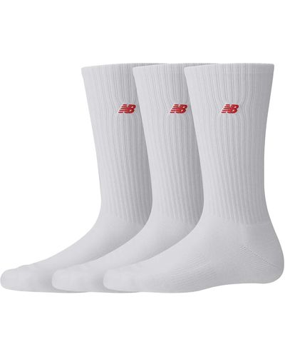 New Balance Red Patch Logo Crew 3 Pack - White